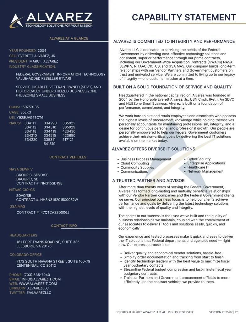 Capability Statement screen shot