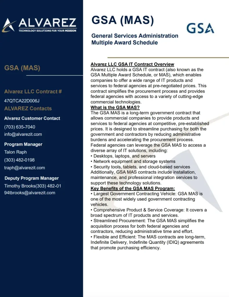 GSA Ordering guide screen shot